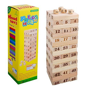 Đồ chơi bé trai bé gái, Rút gỗ Domino 48 thanh size lớn kích thước 8 cm Smart Kids