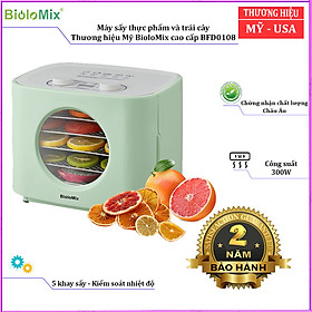 Máy sấy thực phẩm và trái cây BioloMix BFD0108, công suất 300W, 5 khay sấy, nhiệt độ điều chỉnh: 30 ~ 80 ℃ ( Hàng chính hãng)