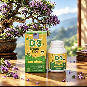Canxi Vitamin D3 Sprout kids, SW, hộp 60 viên, hỗ trợ chiều cao cho trẻ