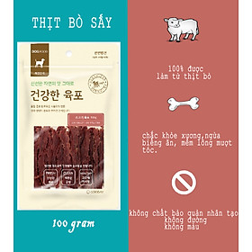BÁNH THƯỞNG CHO CHÓ - Bò Sấy - Health Jerky Beef - Made in Korea - 100g