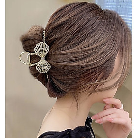 Kẹp tóc kim loại dạng dài nơ đính đá sang trọng ( mẫu mới )