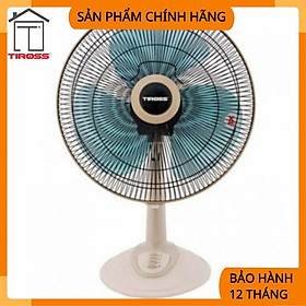 Quạt bàn 12" TIROSS TS910, 40W, màu ghi đậm và sữa trắng (mới) TS910- hàng chính hãng 