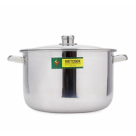 Nồi Iuộc gà inox 430 Vietcook 1 đáy - size 30 cm