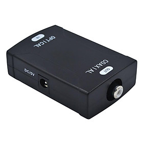 Black Toslink Input to RCA Coaxial Coax Digital Audio Converter Connector US-plug for HDTV, Blue-ray DVD