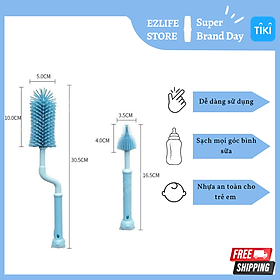 Mua Bộ Cọ Bình Nước  Sữa Cho Trẻ Nhỏ Cao Cấp 3 Chi Tiết Tay Cầm Xoay 360 Độ Tiện Dụng