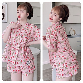 trucmy2205 - Đồ Ngủ Nữ Kimono lụa xốp quảng châu, Freesize 40-65kg, tuỳ chiều cao - HÌNH CHỤP THẬT