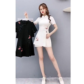Sét bộ cổ tàu nút mây hoạ tiết bướm siêu hot