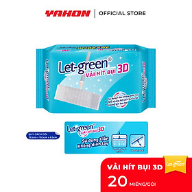 Khăn Giấy Hít Bụi 3D LET-GREEN | Hít Sạch Bụi Mịn, Tóc, Lông Thú Cưng | 20 Miếng/Bao