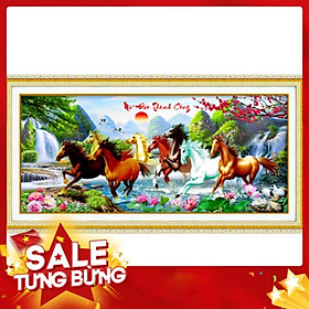 Mua Tranh thêu mã đáo thành công 8 con ngựa 3D Lavender LV3022 LV3023- Chưa thêu