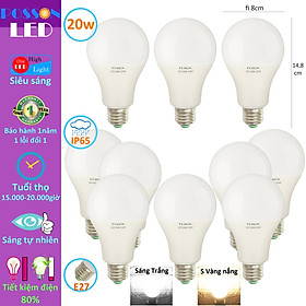 10 Bóng đèn Led 20w bup tròn A80 bulb tiết kiệm điện siêu sáng kín chống nước mưa Posson LB-20x