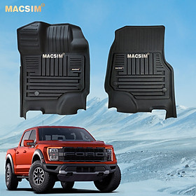 Thảm lót sàn xe ô tô Ford F150 2016- 2022 đến nay Nhãn hiệu Macsim chất liệu nhựa TPE đúc khuôn cao cấp - màu đen