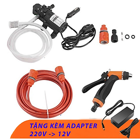 Bộ Máy Bơm Áp Lực Xịt Rửa Xe Mini AZONE Tặng Kèm Chuyển Nguồn 220V Sang 12V Cao Cấp