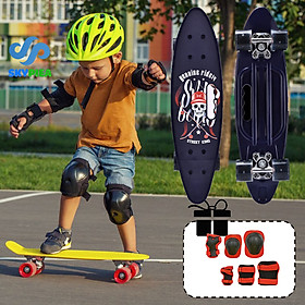 Ván Trượt Skateboard Penny - Có Tay Cầm - Trục Kim Loại To - Bánh Cao Su Có Đèn Led (Kích Thước 56 x 10 x 13 cm)