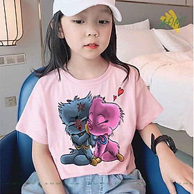ÁO THUN HUGGY HUGGY UNISEX PHÔNG NAM NỮ GIA ĐÌNH CẶP ĐÔI ĐEN TRẮNG HỒNG SIZE TRẺ EM CHO BÉ TRAI GÁI AOMIVN