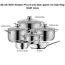 Mua Bộ nồi WMF Diadem Plus 6 món kèm quánh và chảo thép WMF 24cn Hàng chính hãng