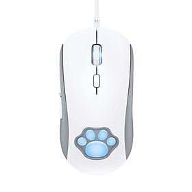 Chuột chơi game có dây ONIKUMA CW918 Catpaw màu hồng và trắng với đèn RGB