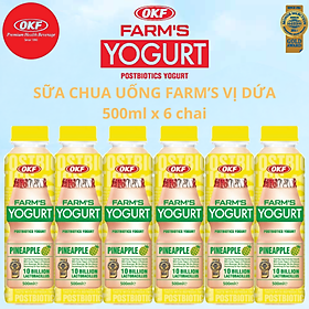 Hình ảnh Sữa chua uống Farm's vị dứa OKF Hàn Quốc x 6 chai 500ml