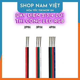 1 mét dây điện 2/3/4 Lõi Đồng (2/3/4 Pin) 22AWG RGB Cho Đèn Led RGB
