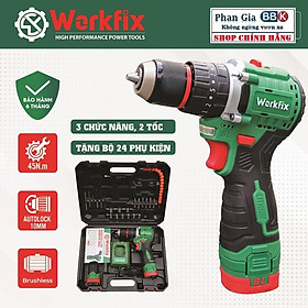 Máy Khoan PlN WORKFIX 16.8V 10mm - 3 Chức Năng - Động Cơ Không Chổi Than, Motor 100% Dây Đồng - Bảo Hành chính hãƞg