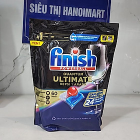 Túi 60 viên rửa chén Finish Quantum Dishwasher Tablets PTT025459 - viên rửa bát finish 60V hương táo nhập khẩu ba lan