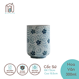 Mua Cốc Hoa Vân dáng trụ phong cách Nhật thể tích 300ml uống trà xanh  trà hoa  nước vối  làm quà tặng tân gia
