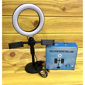 Mua Giá đỡ kẹp 2 điện thoại có đèn LED LIVE STREAM