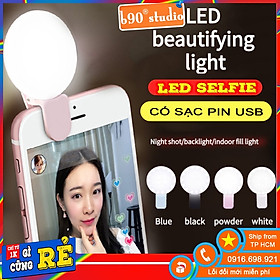 Mua  MÀU ĐEN  Đèn LED Kẹp Điện Thoại Chụp Hình Selfie có Pin Sạc USB Trợ Sáng Di Động