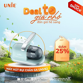 Máy hút bụi chăn đệm UNIE UMV62, công suất 350w siêu mạnh Hút đa năng trên mọi bề mặt, Đèn UV diệt vi khuẩn, bh 12 tháng- HÀNG CHÍNH HÃNG