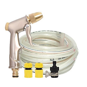Mua Bộ dây vòi xịt nước rửa xe  tưới cây . tăng áp 3 lần  loại 20m 206701 đầu đồng cút nối đen+ tặng đai