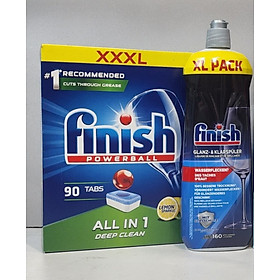 Combo Viên rửa bát Finish all in 1 max 80 viên + Nước Bóng Finish 400ml nhập khẩu Ba Lan Finish.edu.vn