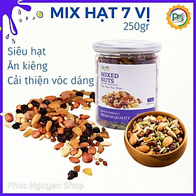 Hình ảnh Hạt Dinh Dưỡng Mix, Hiệu Mfood, Gồm 7 Loại Hạt Sấy Khô Óc Chó Đỏ, Óc Chó Vàng, Hạnh Nhân, Nho, Xoài Sấy, Bí Xanh, Điều