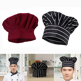 2pcs Chef Cap Baker Hat Kitchen Cooking Comfortable Hat Costume Cap