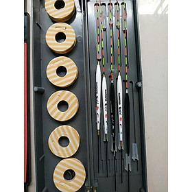 Combo hộp đựng phao 3 ngăn+5 quả phao shimano
