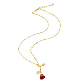 Flower Pendant Necklace Red Rose Statement Necklace for Women Girls