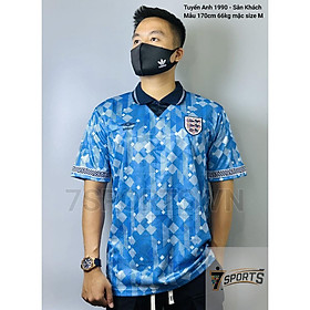Áo Bóng Đá Retro Tuyển Anh 1990 - Sân Khách bản cao cấp vải Cotton Polyester