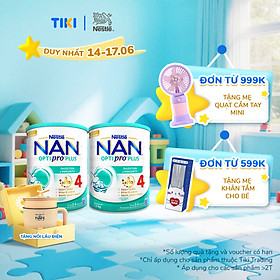 Bộ 2 lon Sữa bột NAN OPTIPRO PLUS 4 Nestle Bé 2-6 tuổi 1500g/lon Giúp tiêu hóa tốt - Nồi đa năng