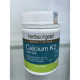 Herbs Of Gold Calcium K2 with D3 - Viên uống bổ sung canxi, vitamin K2, vitamin D3