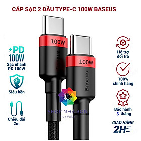 Dây cáp sạc nhanh 100W chuẩn PD 2.0  type c to type-c QC 3.0 hiệu Baseus Cafule Type C to Type C  cho iPad Pro 2018 / 2020 / Samsung / Huawei / Xiaomi / Tablet / Macbook / Laptop Type C (sạc nhanh 5A,truyền tải data 480Mbps) - Hàng nhập khẩu