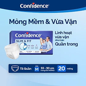 Tã quần Người Lớn Confidence Slim & Fit size M20 20 miếng