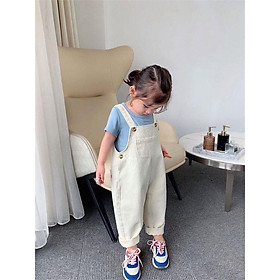 Quần yếm ống dài Kaki Cotton cho bé trai bé gái từ 11kg đến 27kg phong cách Hàn Quốc thời trang trẻ em Dream House - DR02