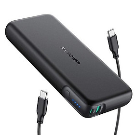 Pin Sạc Dự Phòng RAVPower 20000mAh Quick Charge 3.0 + PD 60W, In/Out Type-C, Sạc Được Macbook - RP-PB201 - Hàng Chính Hãng