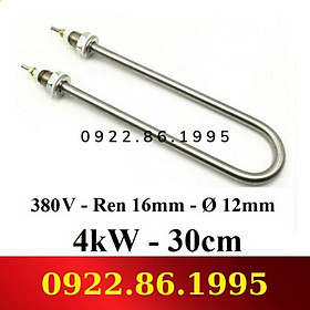 4kW - 380V - U ĐƠN ĐIỆN TRỞ ĐUN NƯỚC, NẤU CHÁO,THANH NHIỆT NỒI PHỞ, còng nhiệt, ruột gà hàng nhập