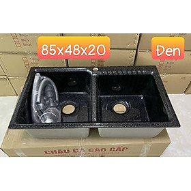 Mua Chậu rửa chén đá nhân tạo 2 hộc màu đen KT 85*48*20