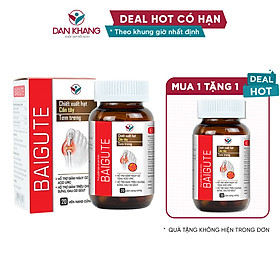 Viên uống Hỗ Trợ Kiểm Soát Các Bệnh Về Gout, Hỗ Trợ Giảm Đau Do Gout Baigout (Hộp 20 Viên)