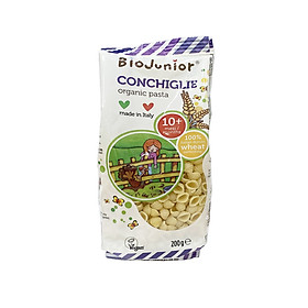 Mì nui ăn dặm hữu cơ cho bé hình vỏ sò Bio Junior 200g (Từ 10 tháng tuổi)