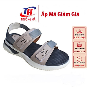 Giày sandal nữ đế bằng cao 4,5cm Trường Hải màu kem thời trang cao cấp SD2778