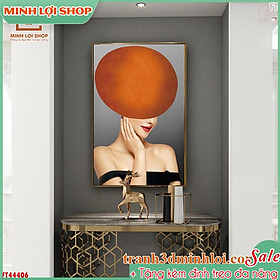 Tranh cô gái tráng gương pha lê hiện đại trang trí phòng khách,không gian tặng tân gia TẶNG KÈM ĐINH TREO GIRL034