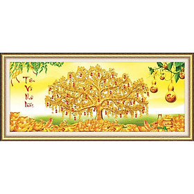 Mua Tranh thêu CÂY TIỀN VÀNG -TIỀN VÔ NHƯ NƯỚC 53530 (122x55cm)
