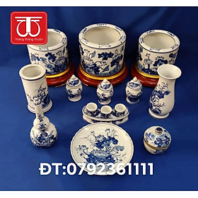 Mua BỘ BÁT HƯƠNG VẼ SEN ĐẾ GỖ SƠN SON THẾP VÀNG ĐK BÁT 16 18 20CM