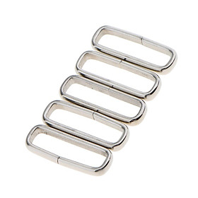 2-6pack 5 Piece Silver Stainless Steel Rings Nylon Watch Band Strap Belt Buckle
